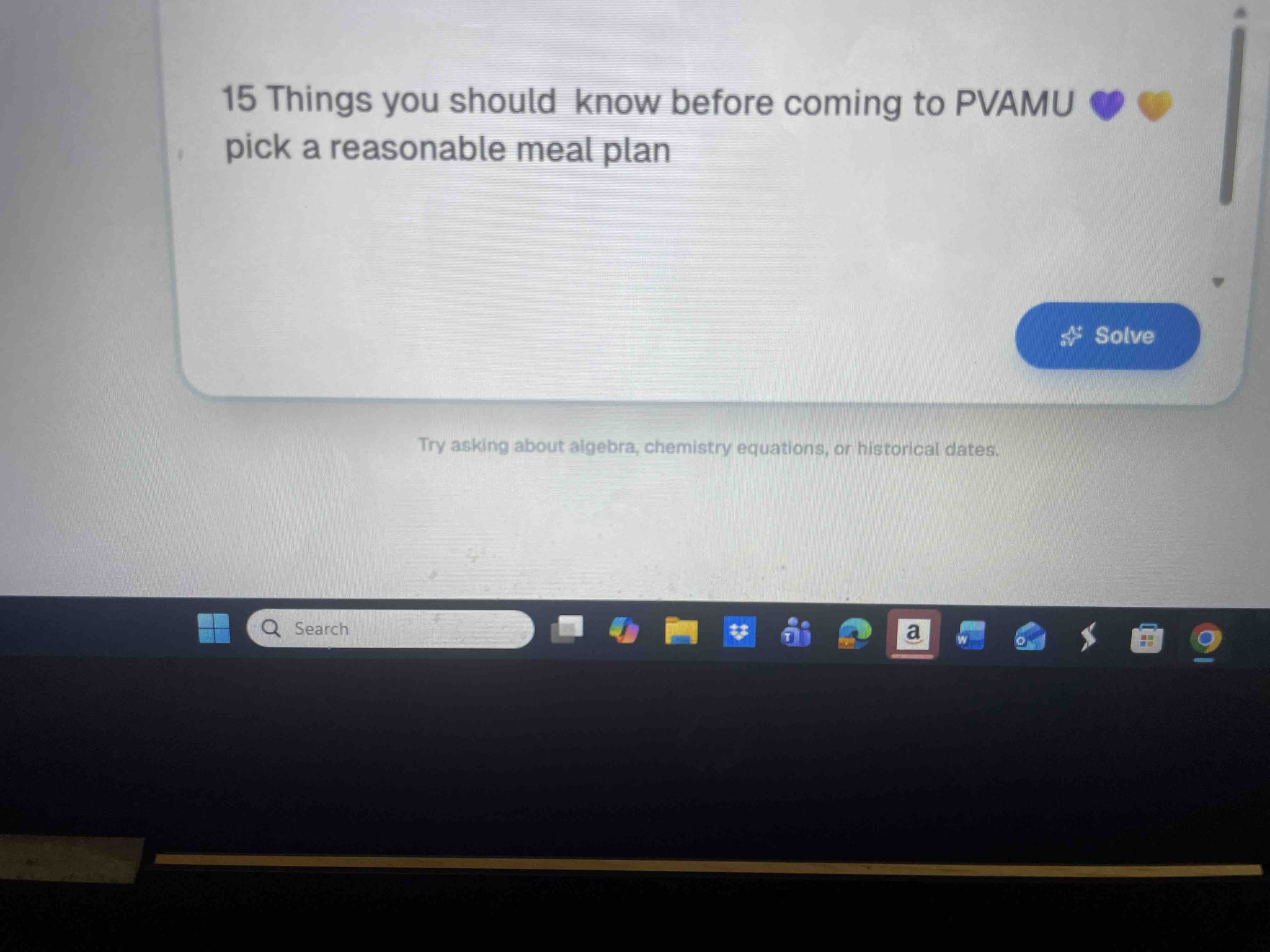 15 Things you should know before coming to PVAMU pick a reasonable meal plan