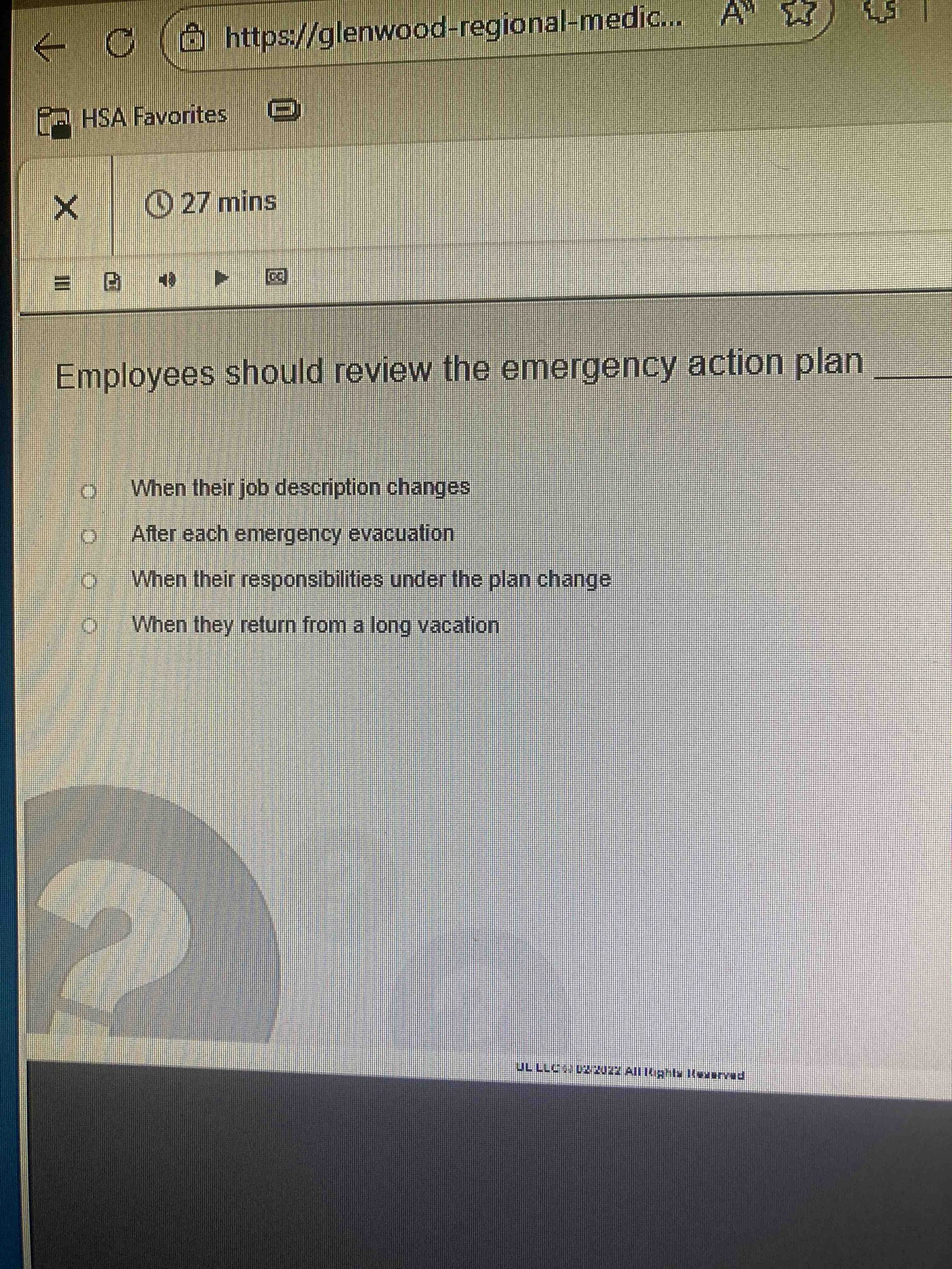 Employees should review the emergency action plan _____