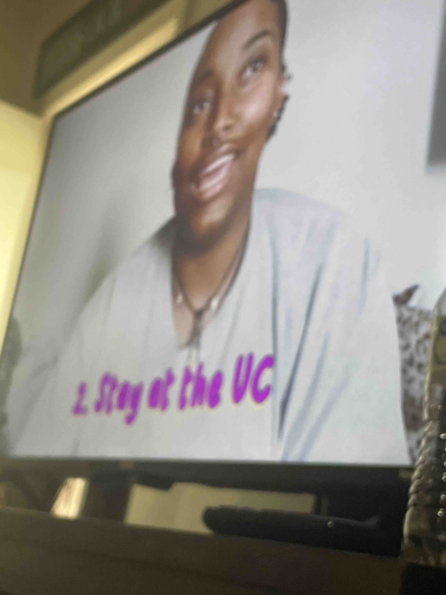 What is the text shown on the screen?