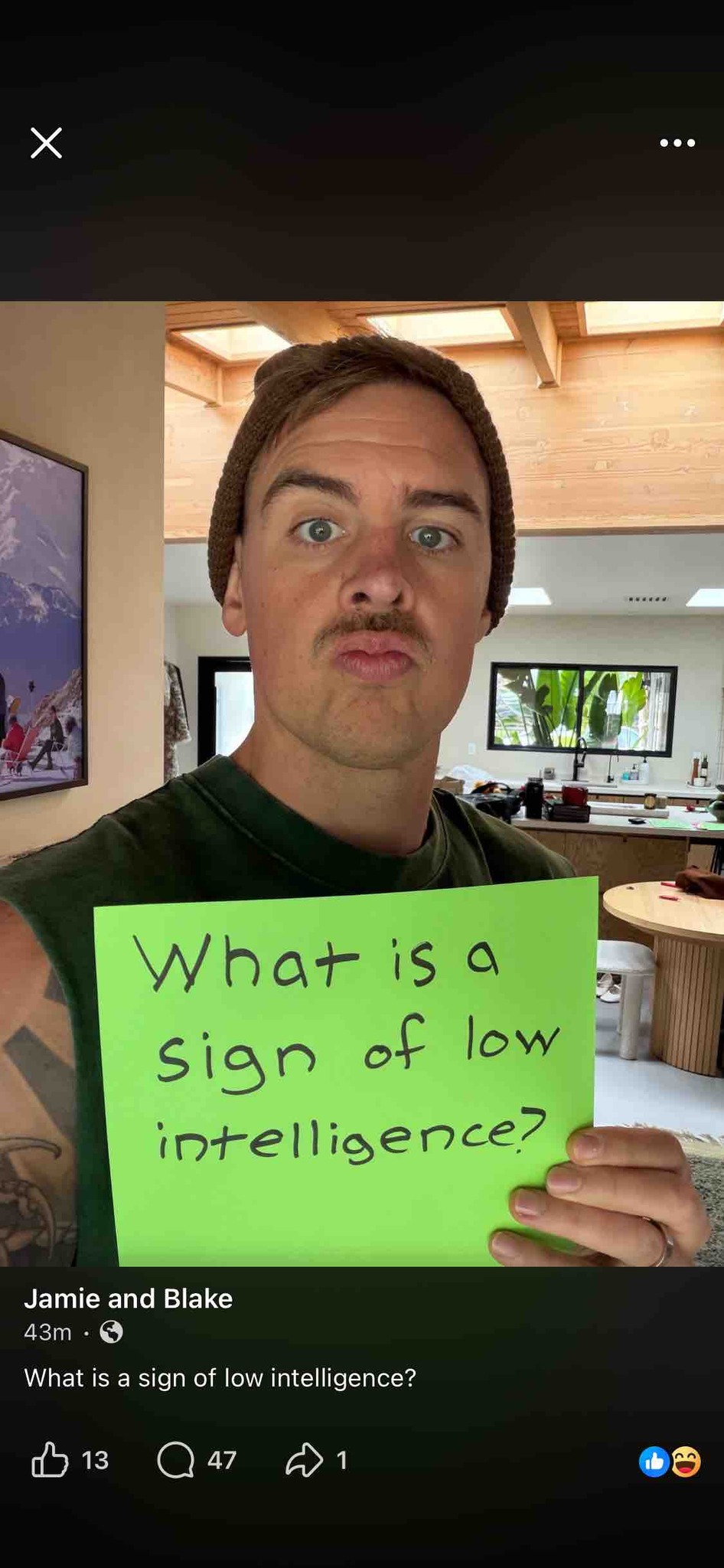 What is a sign of low intelligence?